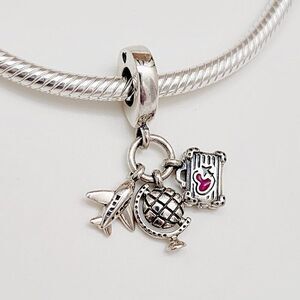 Pandora Globe, Suitcase Dangle Charm